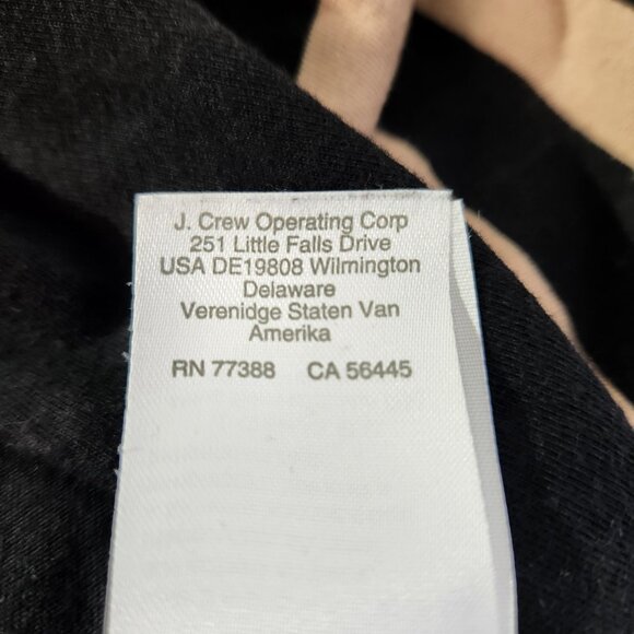 J. Crew Black & Beige Striped Midi Dress Short Sleeve Cotton Womens Size M - Picture 16 of 16